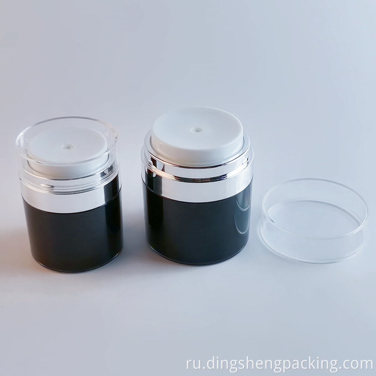 Plastic Cosmetic Container Acrylic Round Airless Pump Face cream jar Bottle